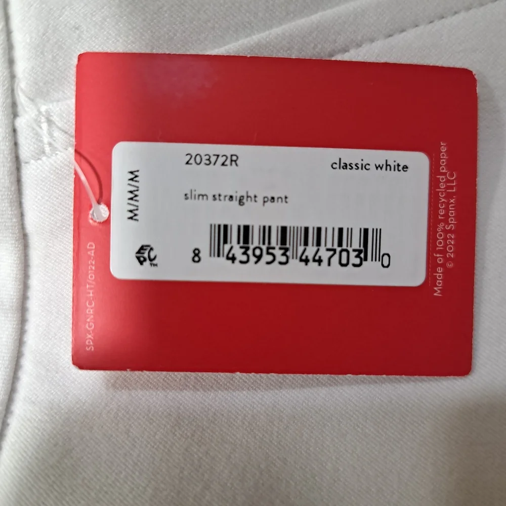 SPANX Women's Slim Straight Pants in Classic White Size M 20372R Grey Linings - Picture 12 of 16